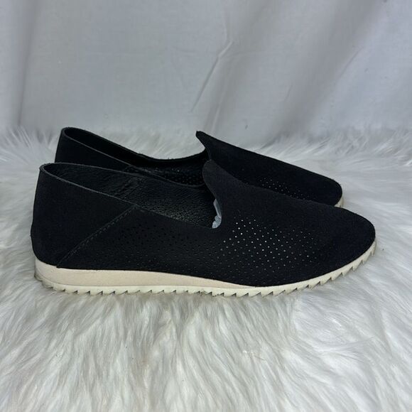 Pedro Garcia Cristiane Black Perforated Suede Slip On Loafer Sz 37.5/US 7.5 - Picture 5 of 8